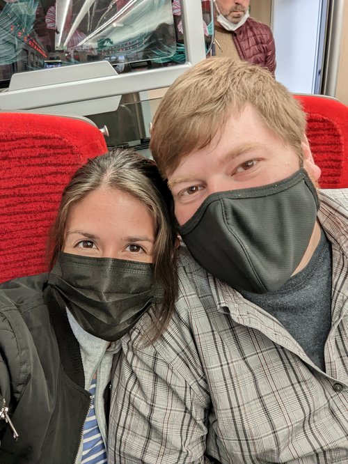 David and Audrey on LNER Train